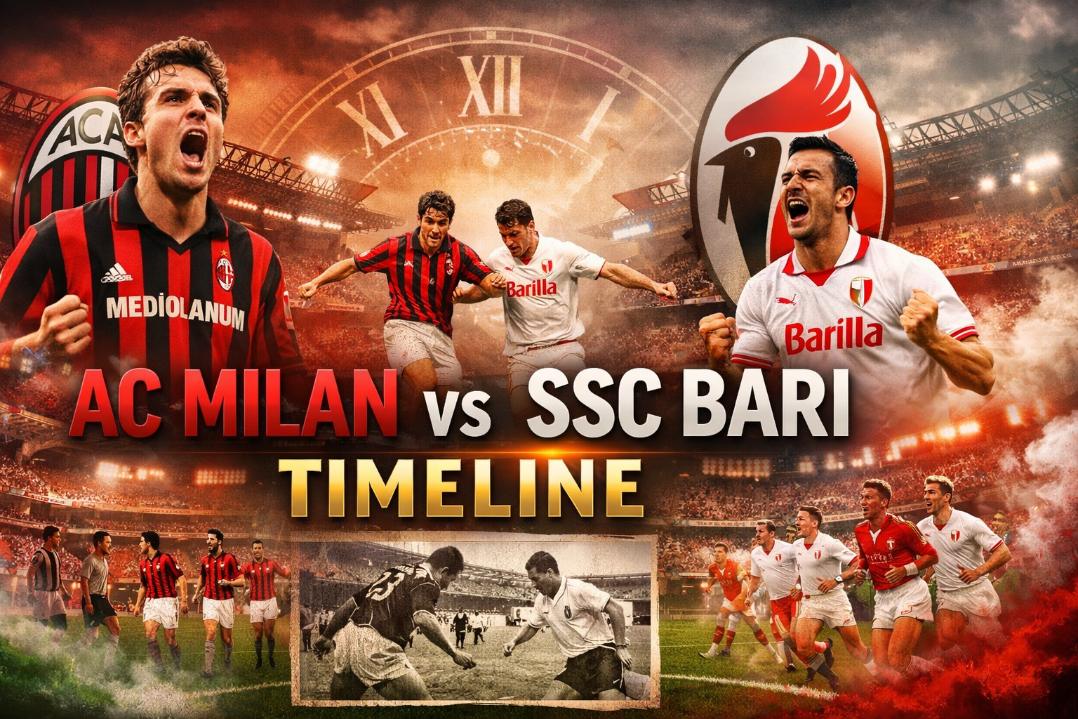 AC Milan vs SSC Bari Timeline: Complete Match History
